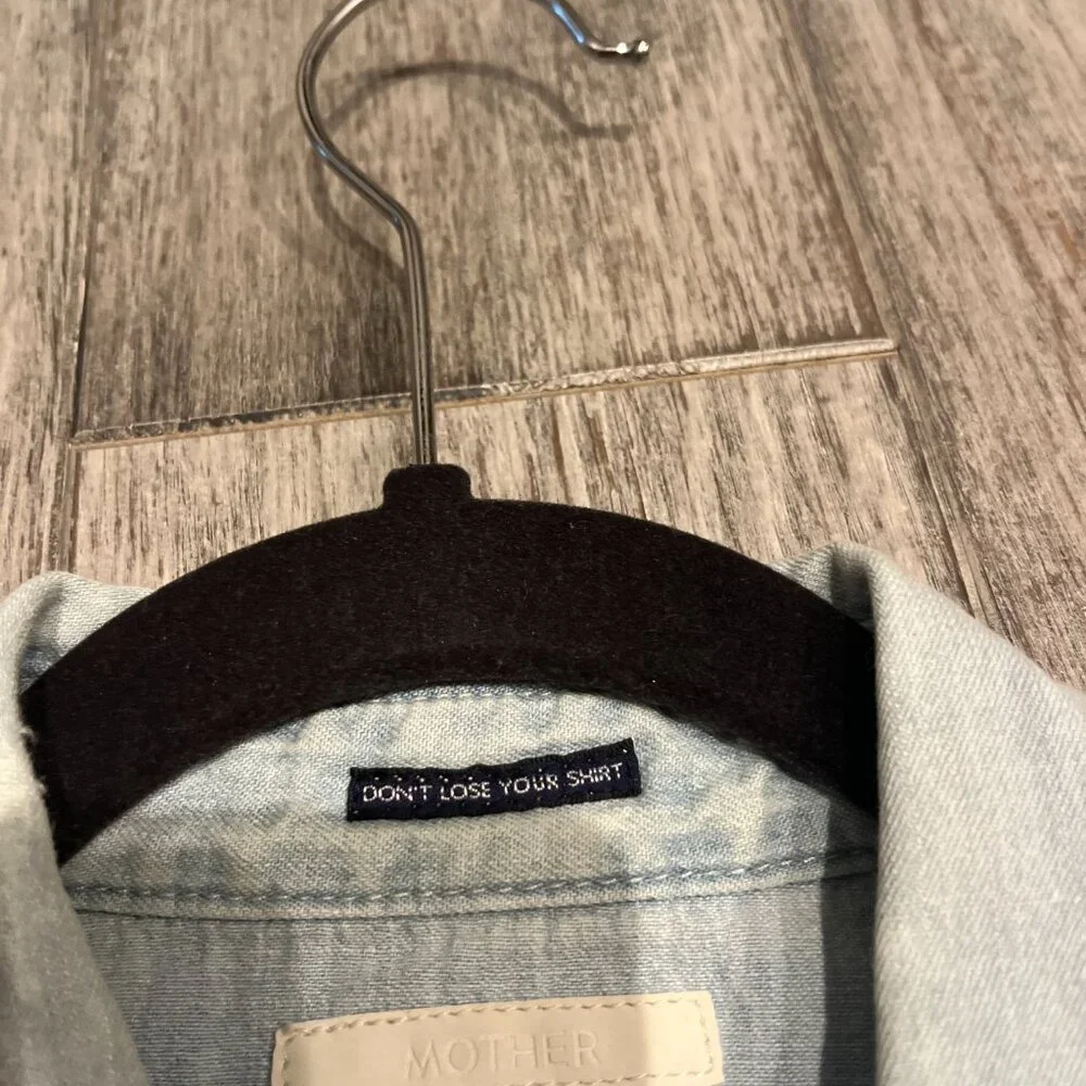 MOTHER Women's The Super Ex's Crop Fray Button-Up Shirt Jacket - Picture 5 of 5